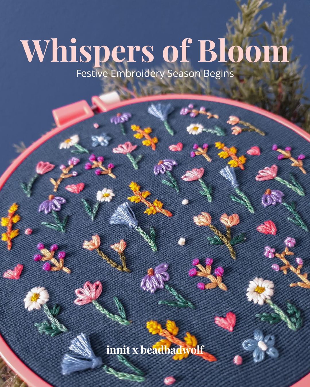 Festive: Whispers of Bloom mini embroidery motif