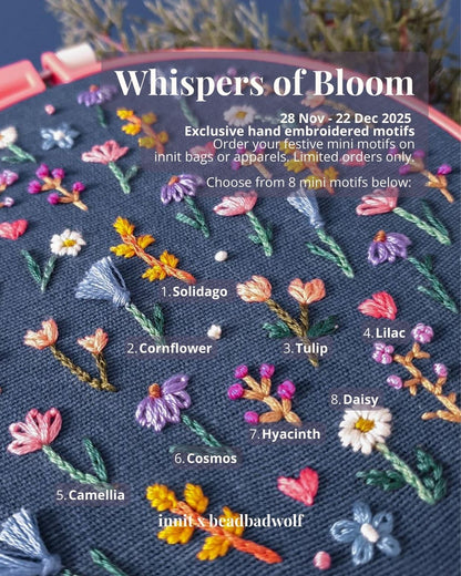 Festive: Whispers of Bloom mini embroidery motif